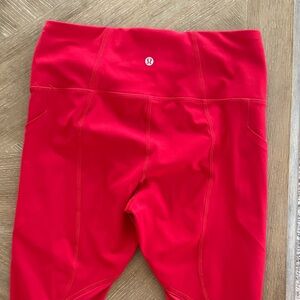 Lululemon Athletica Red Leggings 22 inch